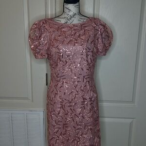 JS Collections Blush Sequin Midi Dress